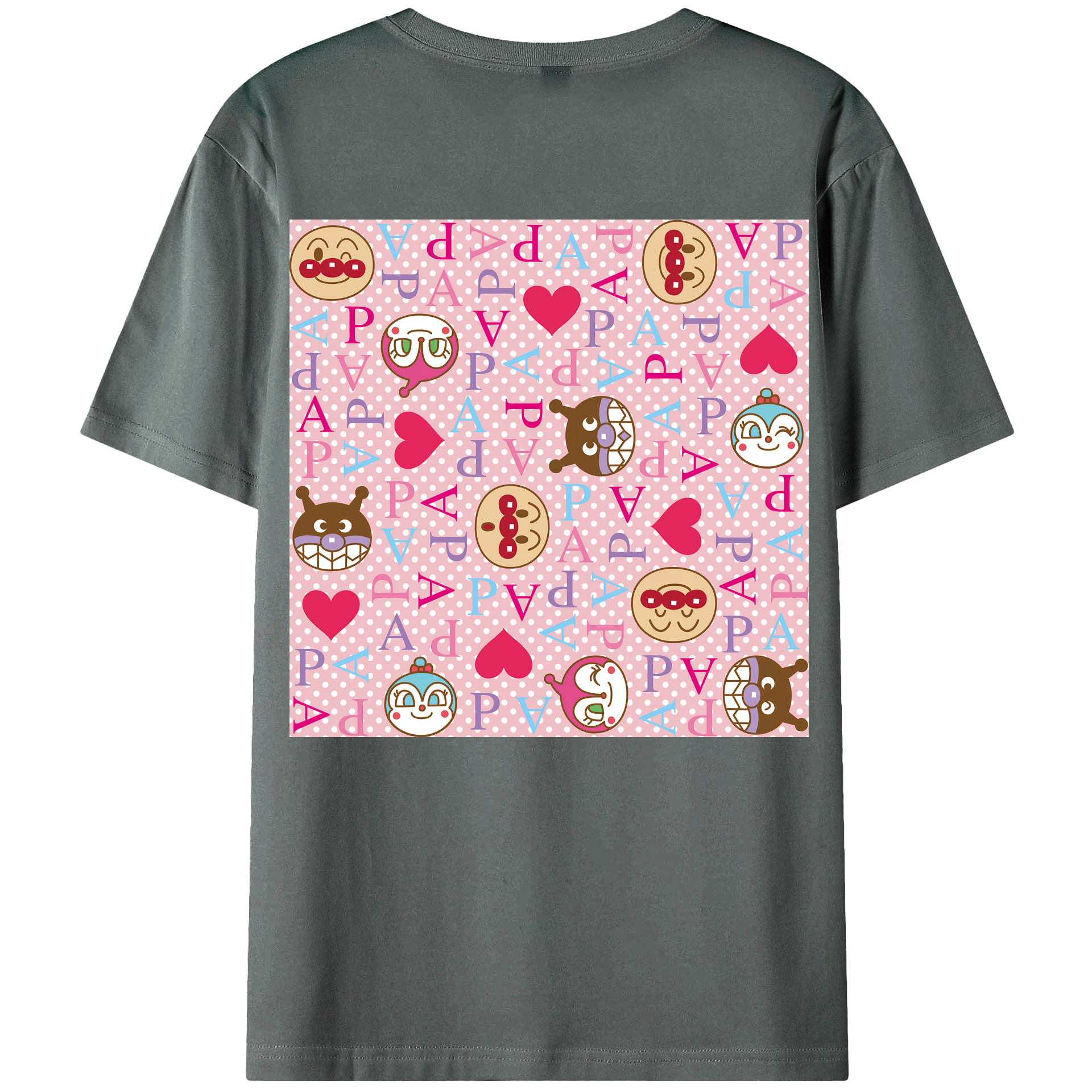（画像用） アンパンマン Anpanman 綿100％ メンズ半袖Tシャツ（バックプリント） 通気性